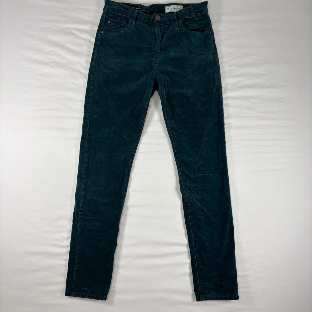 AG Adriano Goldschmied Stevie Ankle Pants Womens 27 Green corduroy‎ High Rise